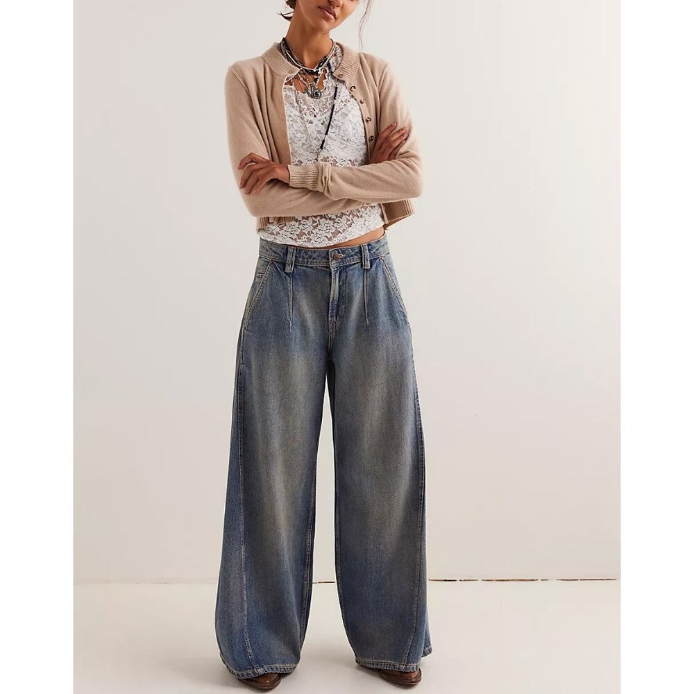 Free People- We The Free Bock Party Trouser Jeans - Picture 3 of 16